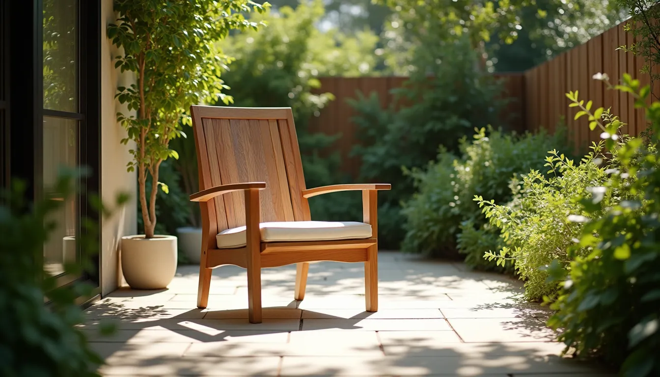 teak outdoor chair backyard patio