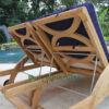 Ezra Double Teak Lounge Chair (4) Ezra Double Teak Lounge Chair
