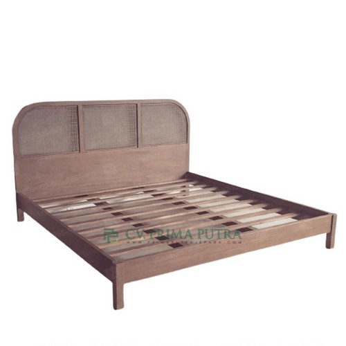 Charles Teak Rattan Bed Frame - Teak Wood Furniture