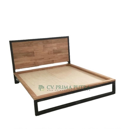 Maverick Industrial Bed Frame - Teak Indoor Furniture