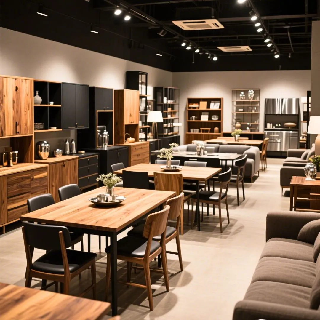 Modern minimalist solid teak indoor furniture from Jepara Modern minimalist teak indoor furniture showroom by Indonesia furniture manufacturer