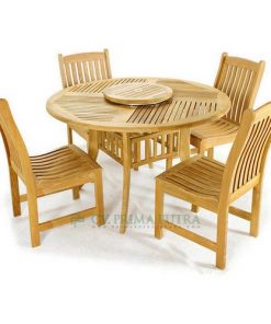 Natalia 4 Side Chairs Teak Outdoor Dining Set
