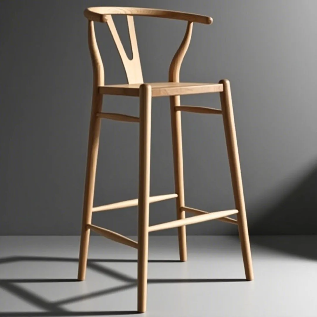Solid teak wood modern minimalist bar chair by Indonesia furniture manufacturer